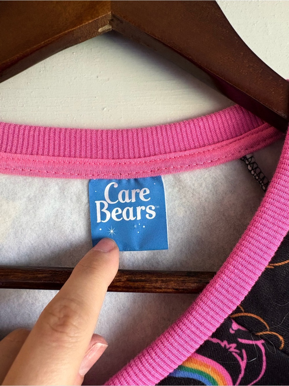 Care Bears All Over Print Fleece Sweatshirt Black Pink Medium - Picture 2 of 9